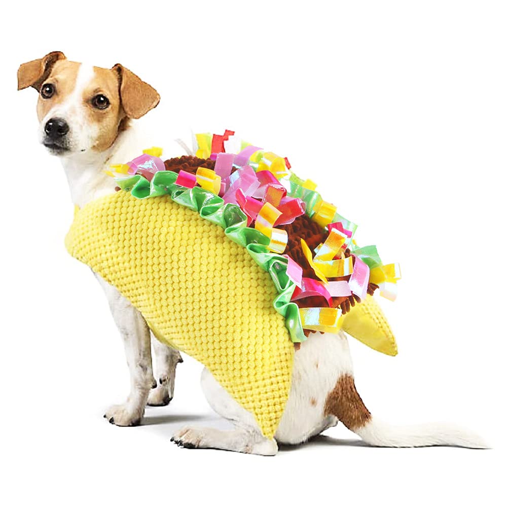 Dog Taco Costume Halloween Costumes for Dogs Funny Food Halloween Pet Outfit Costumes for Small Medium Large Dogs Cats Hot Dog Cosplay Costume for Halloween Christmas Holiday Parties Photoshoots